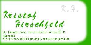 kristof hirschfeld business card